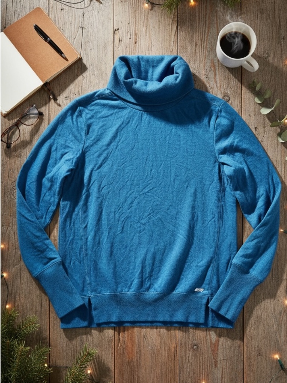 Blue Turtleneck Sweater